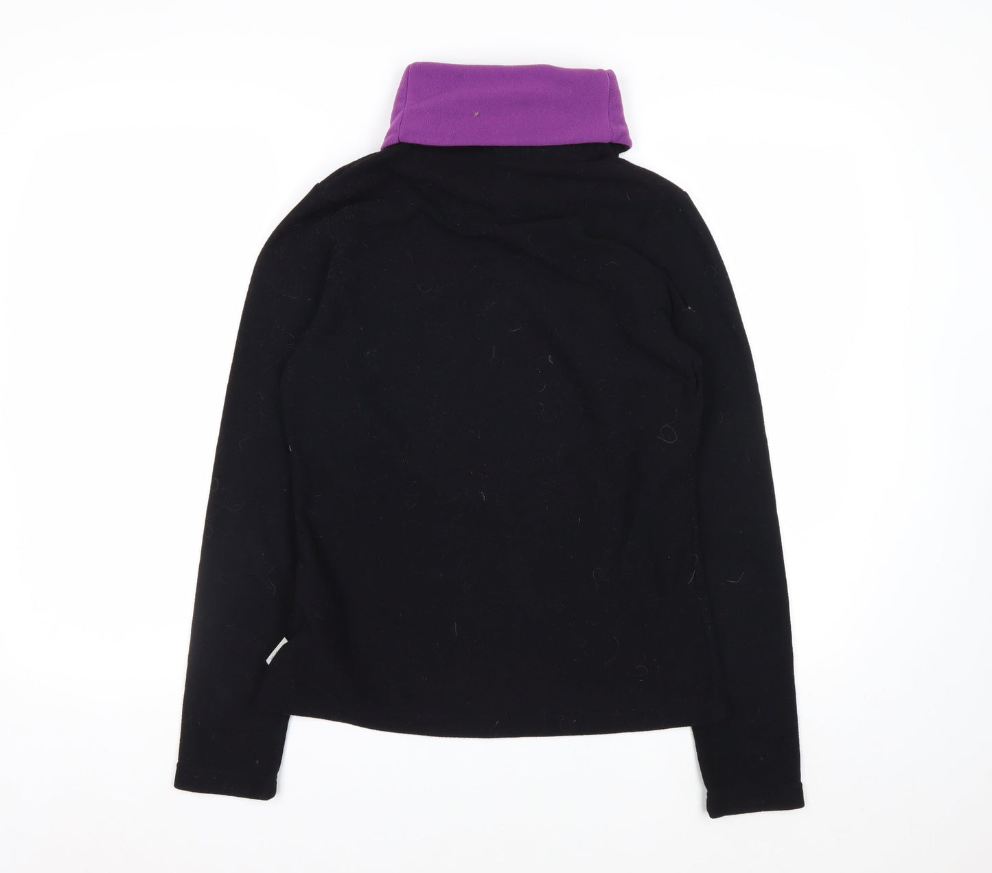 Oxylane Women's Black Purple Pullover Fleece Sweatshirt Size 12