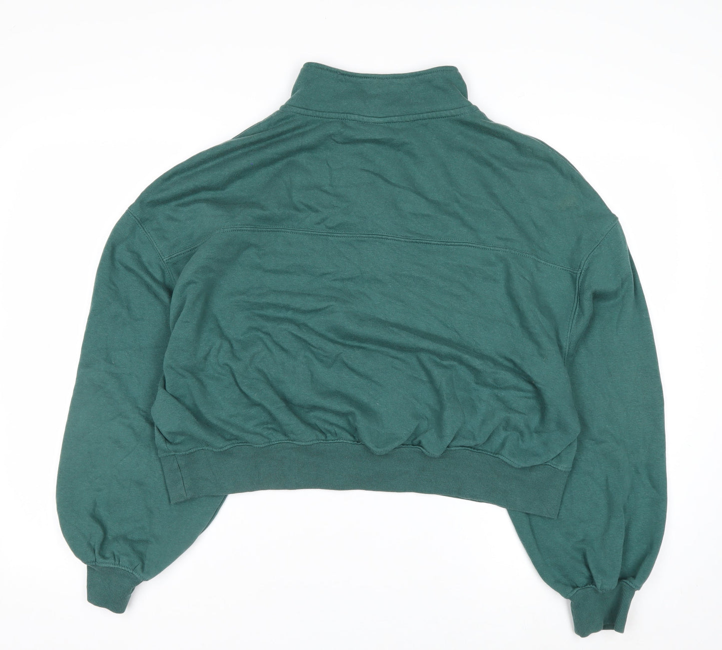 H&M Divided Women’s Green 1/2 Zip Pullover Sweatshirt XL Cotton Blend