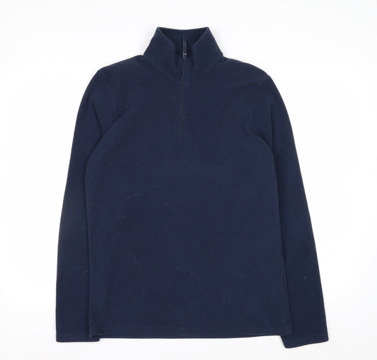 Mountain Warehouse Men’s Blue 1/4 Zip Fleece Pullover Sweatshirt M