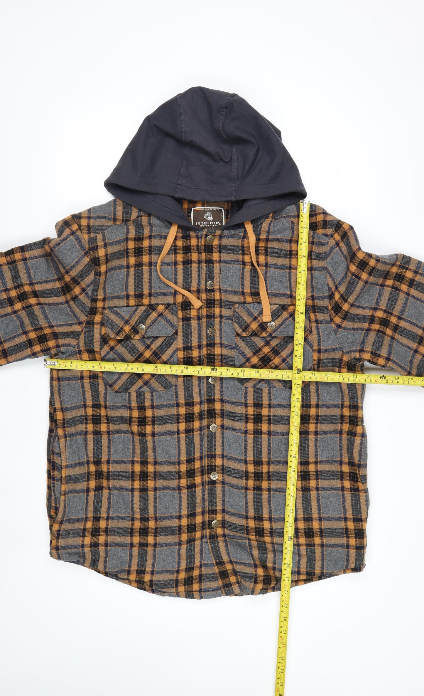 Legendary Outfitters Men's Multicoloured Check Hooded Flannel Jacket M