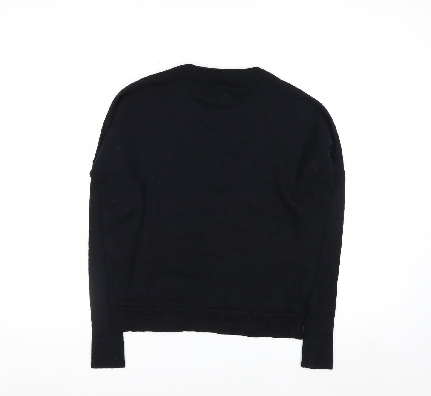 J.Crew Women's Black Wool Crew Neck Pullover Jumper XS