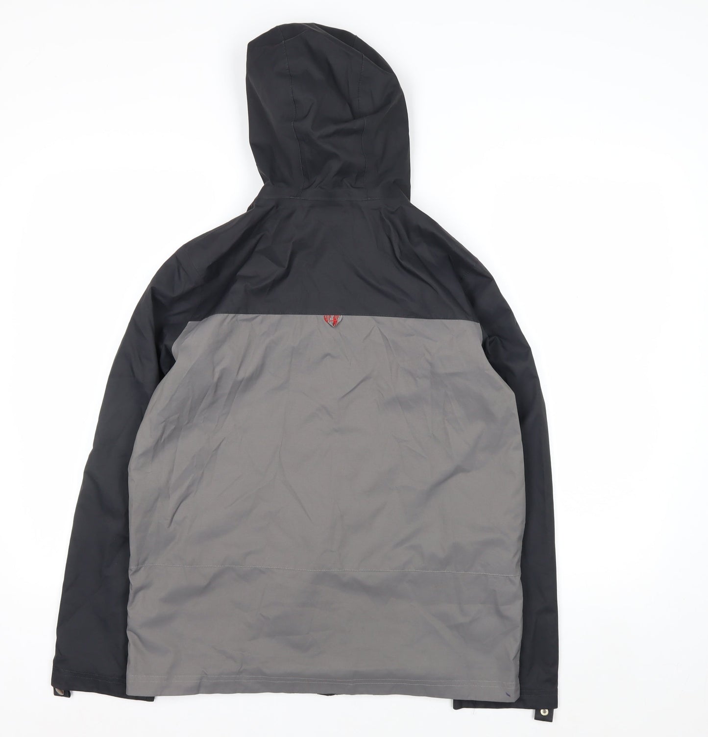 Decathlon Boys Grey Hooded Rain Coat Waterproof Jacket 14 Years