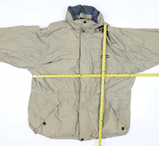 Scanda Men's Beige XL Hooded Parka Jacket Waterproof Windproof Outdoor