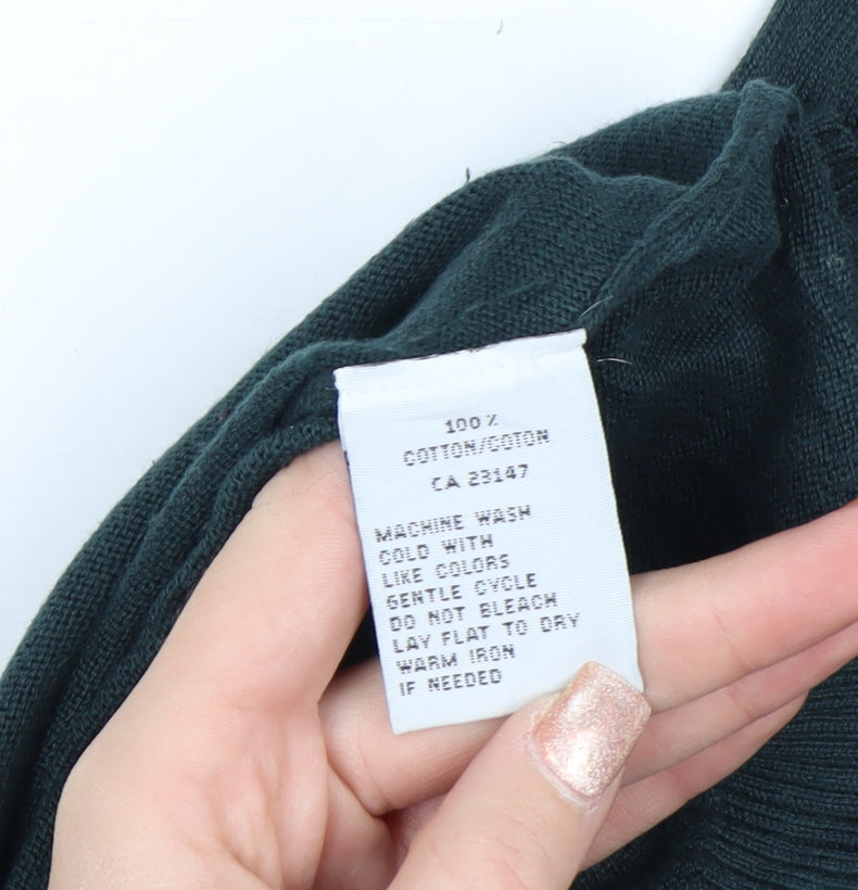 Talbots Women’s Green Roll Neck Cotton Petite Jumper Size S