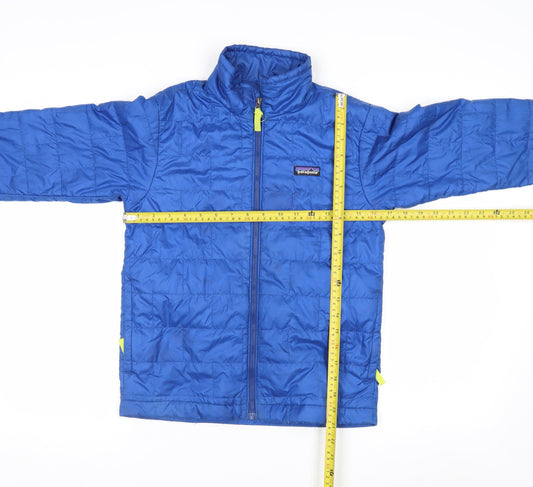 Patagonia Boys Blue 10 Years Puffer Jacket Full Zip Insulated Winter Coat