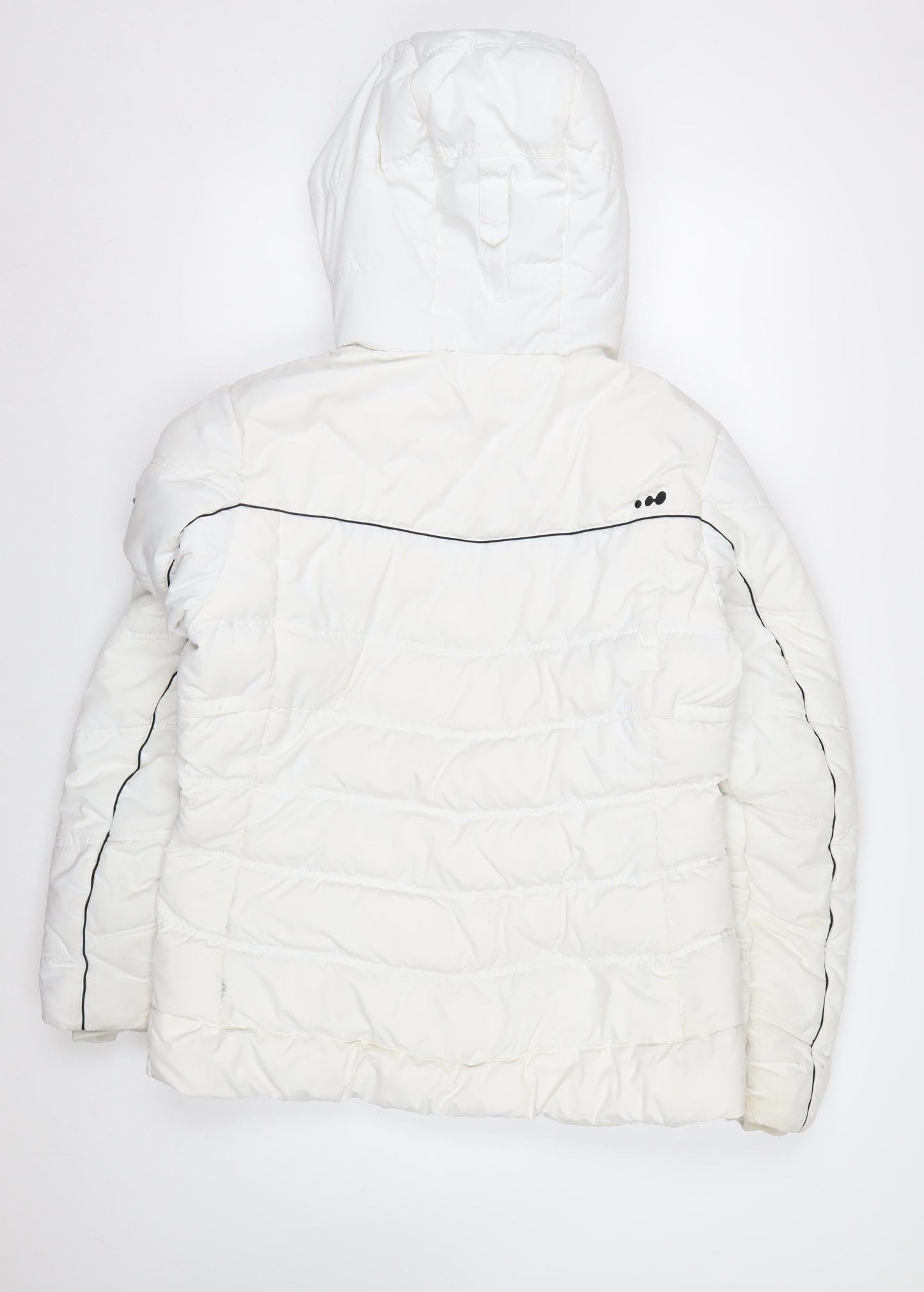 Wedze Women's White Ski Jacket Size 14 Insulated Waterproof Hooded