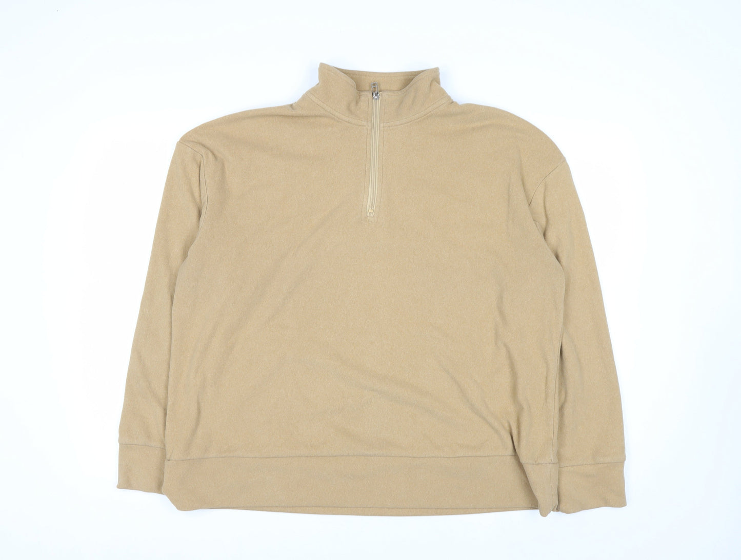 Next Women’s Beige 1/4 Zip Fleece Pullover Sweatshirt Size 18