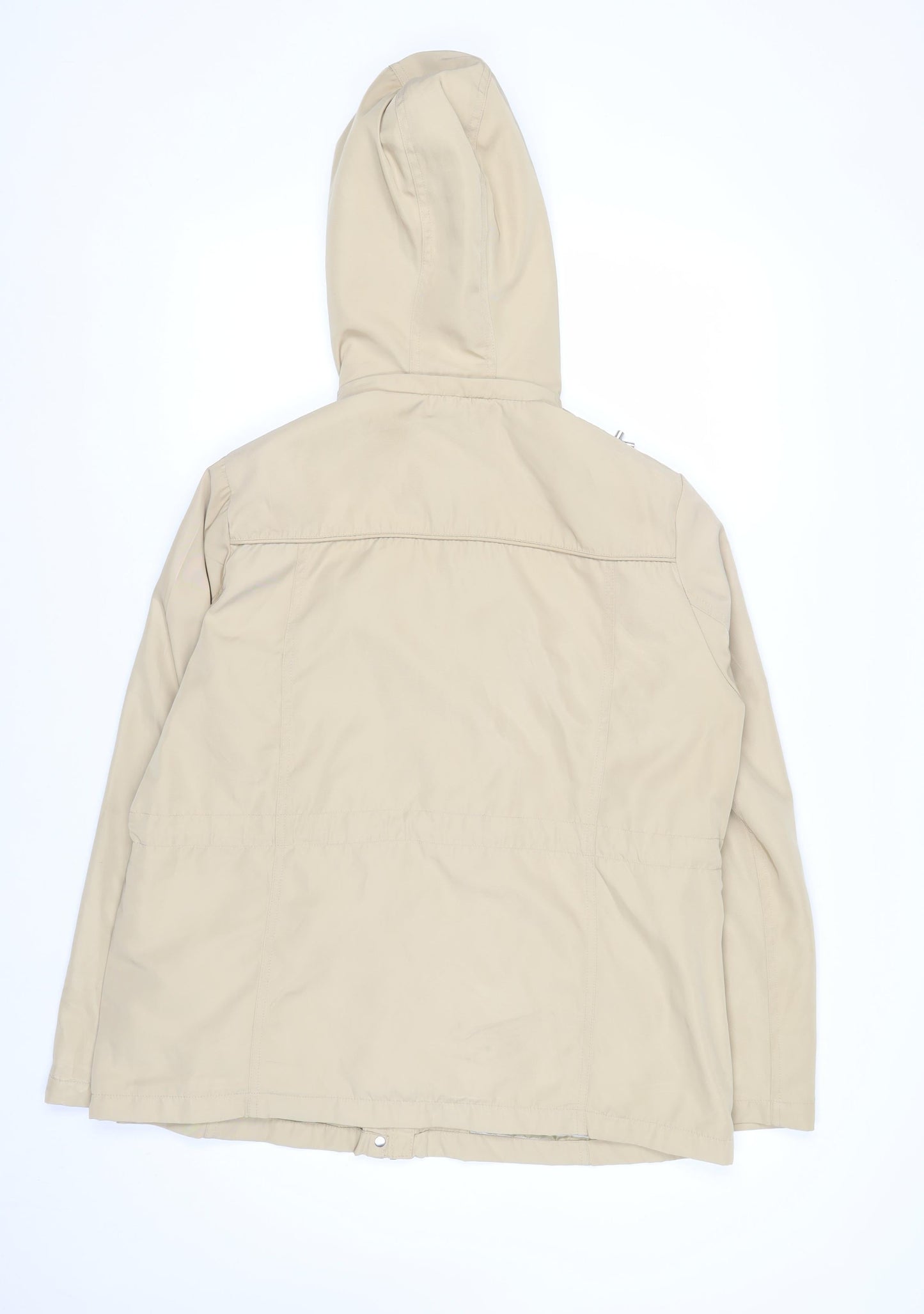 Marks and Spencer Women's Beige Hooded Rain Coat Jacket Size 16