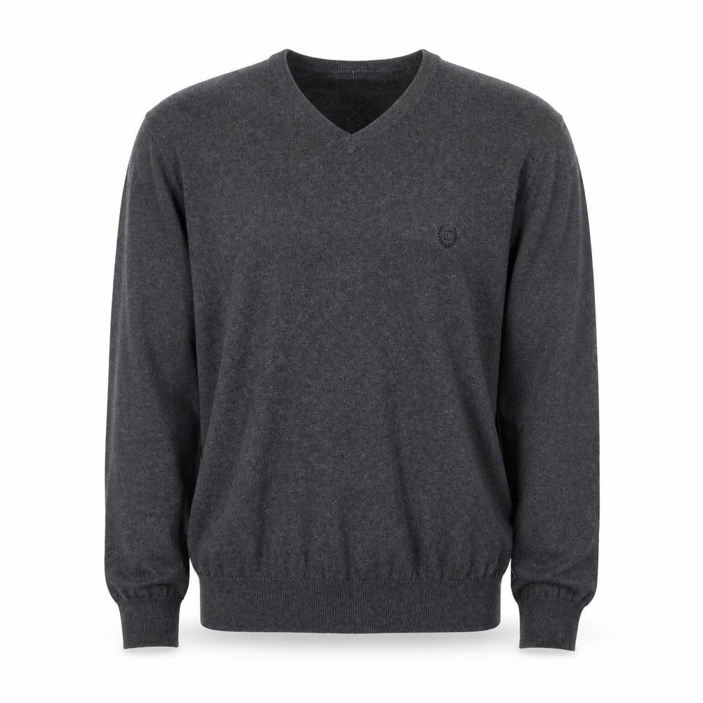 Chaps Men’s Grey Cotton Cashmere V-Neck Pullover Jumper L