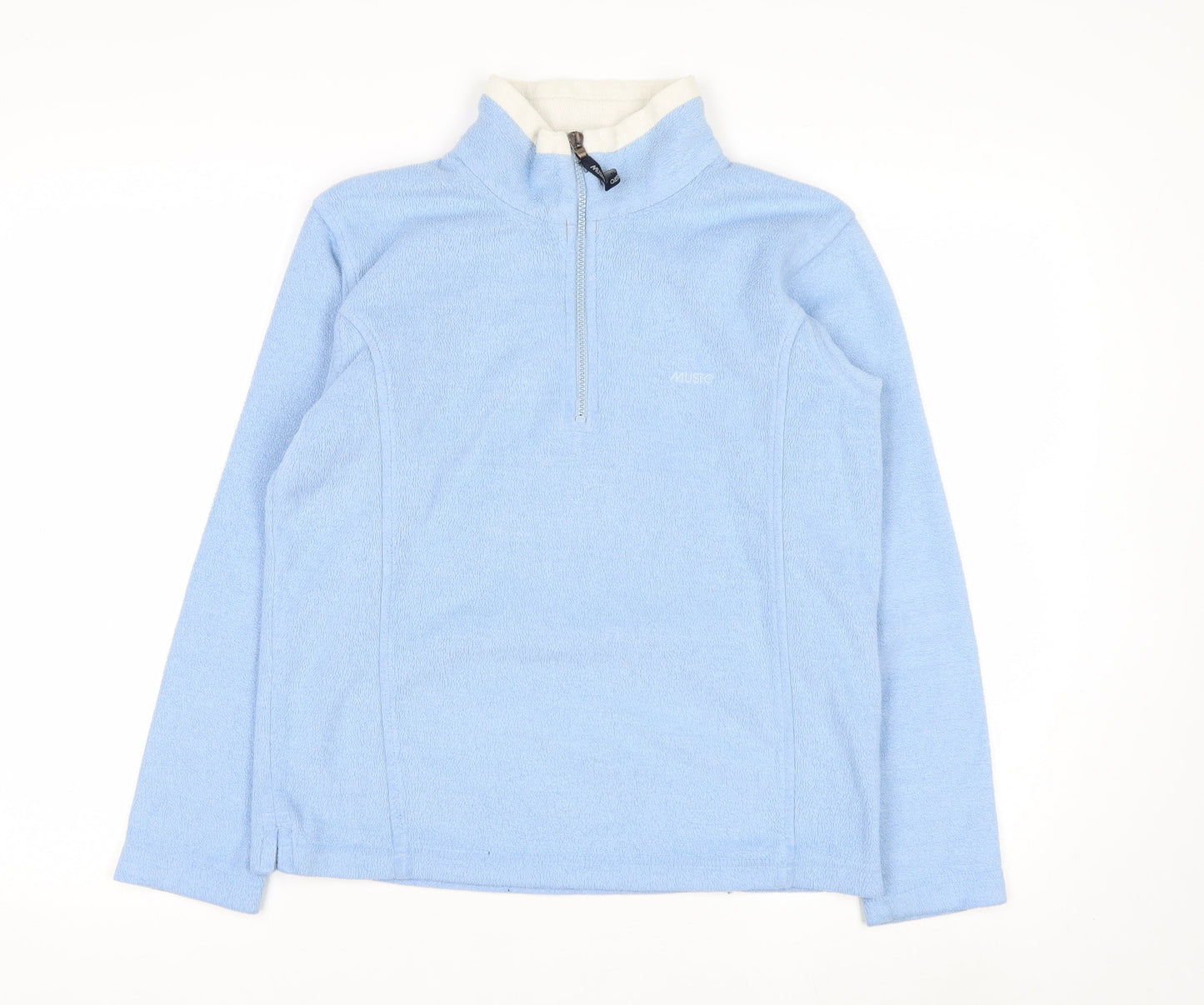 Musto Women Blue Fleece 1/2 Zip Pullover Sweatshirt Size 10