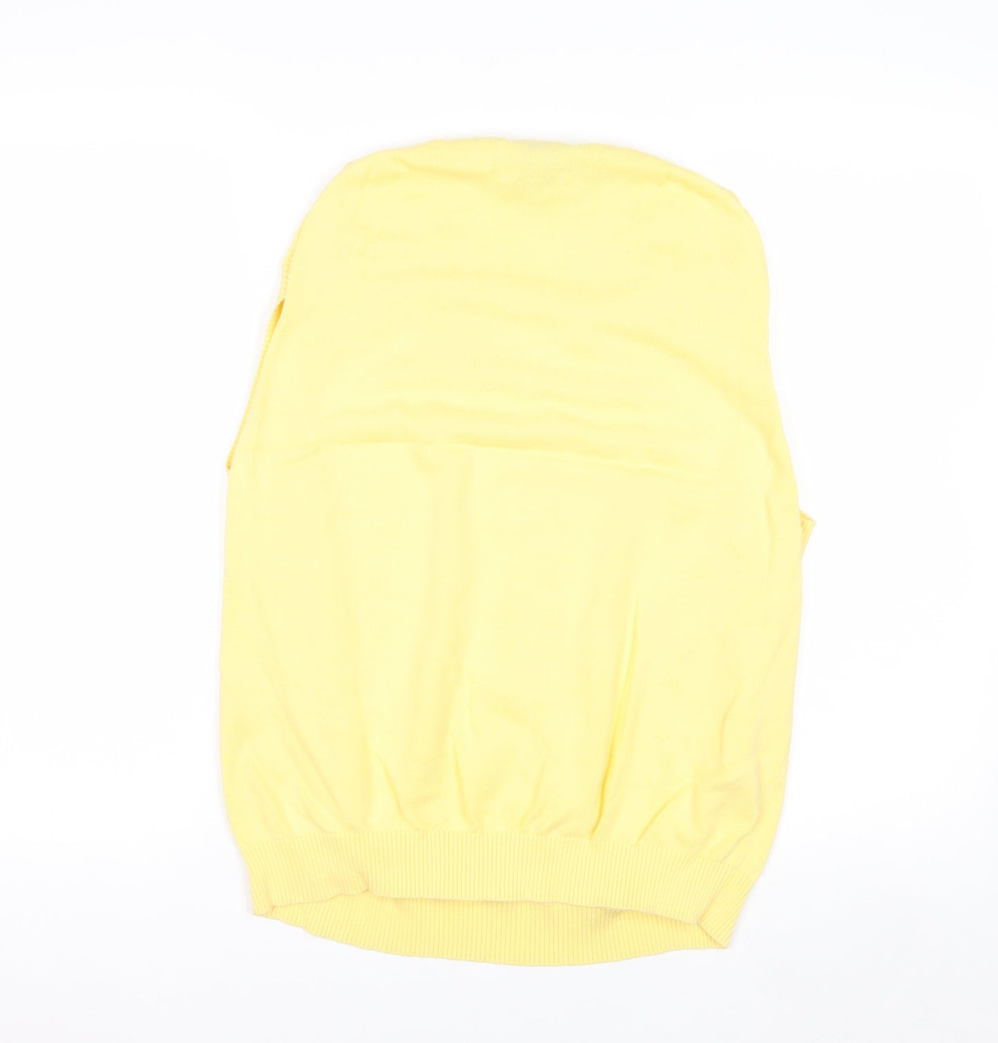 Brooks Brothers Men Yellow Cotton V-Neck Sleeveless Vest M