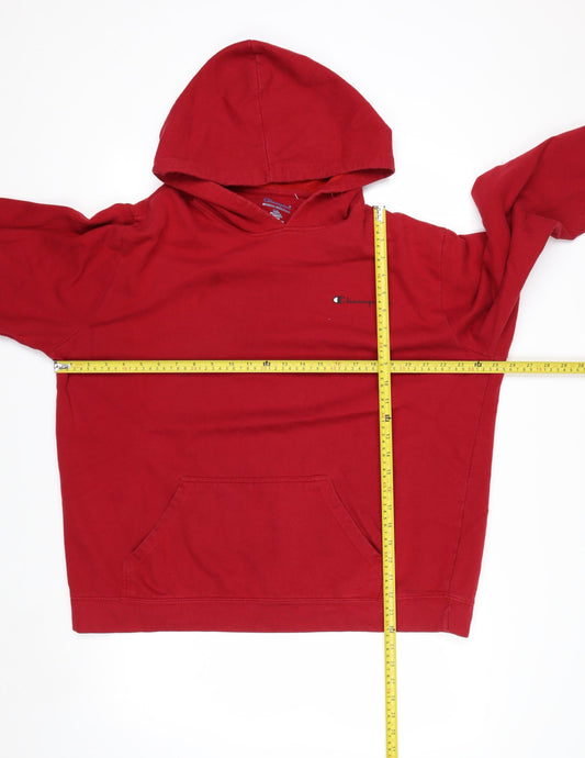 Champion Men's Red Pullover Hoodie 1XL Cotton Blend Athletic Style