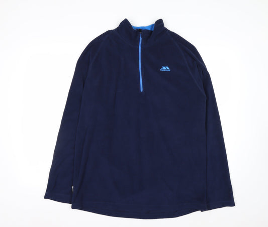Trespass Men's Blue XL Fleece Pullover 1/4 Zip Sweatshirt