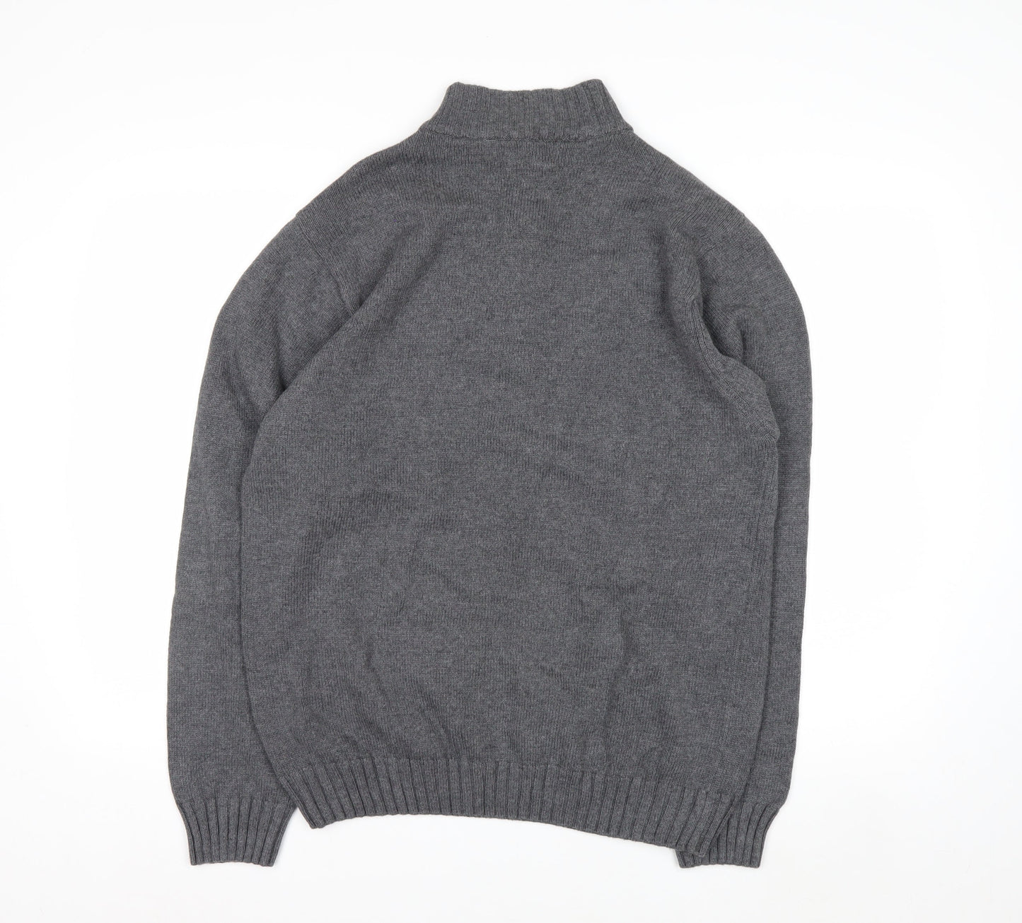 Chaps Men's Grey Cotton Henley Jumper Size M