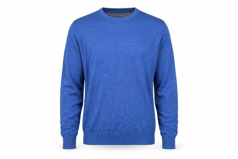 Carry Men's Blue Cotton Crew Neck Pullover Jumper M