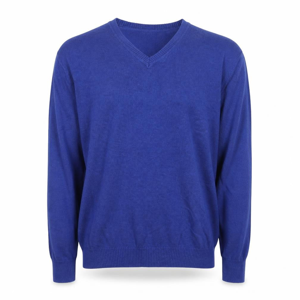 Jos. A. Bank Men's Blue Cotton V-Neck Pullover Jumper L
