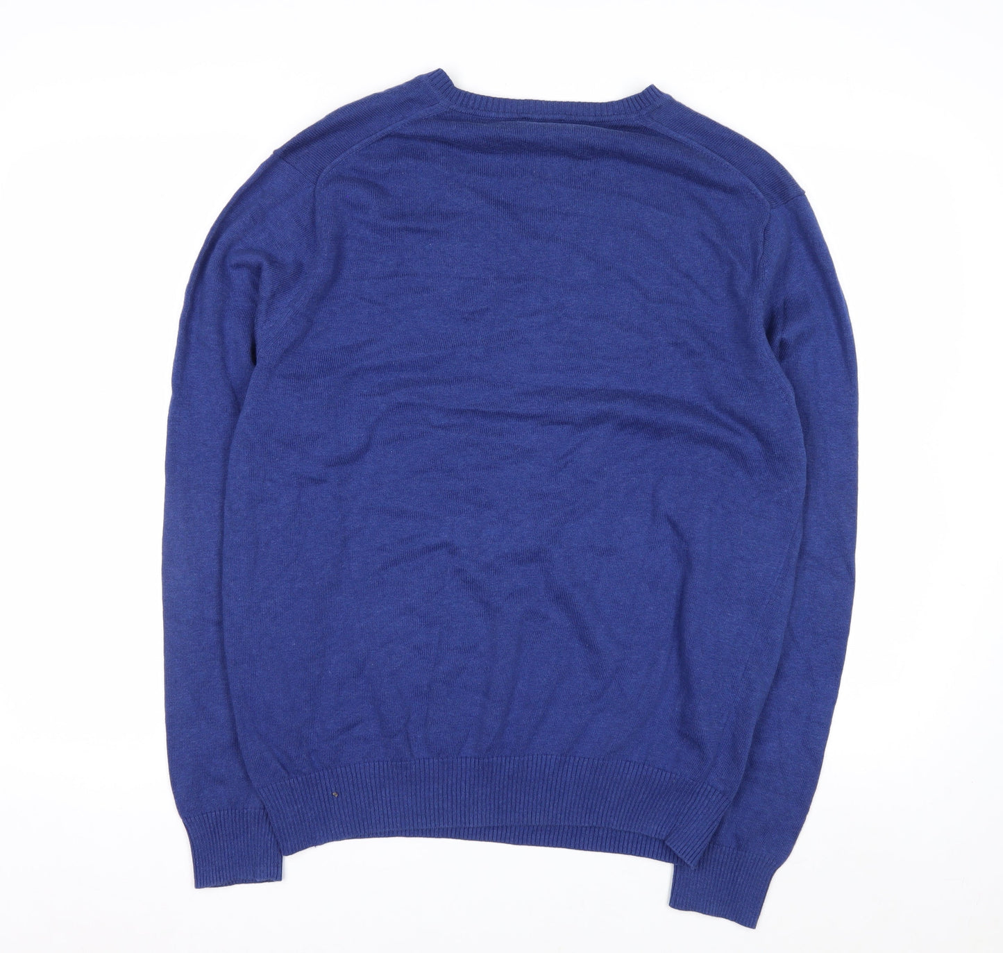 Jos. A. Bank Men's Blue Cotton V-Neck Pullover Jumper L