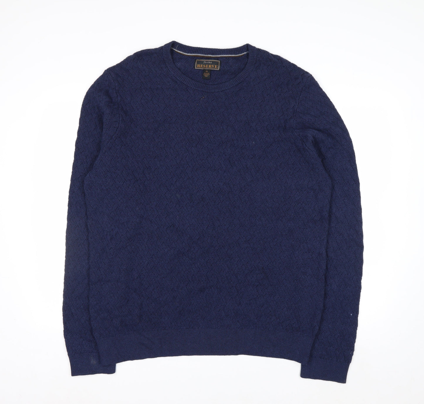J.S. A. Bank Reserve Men’s Blue XL Cotton Cashmere Crew Neck Jumper