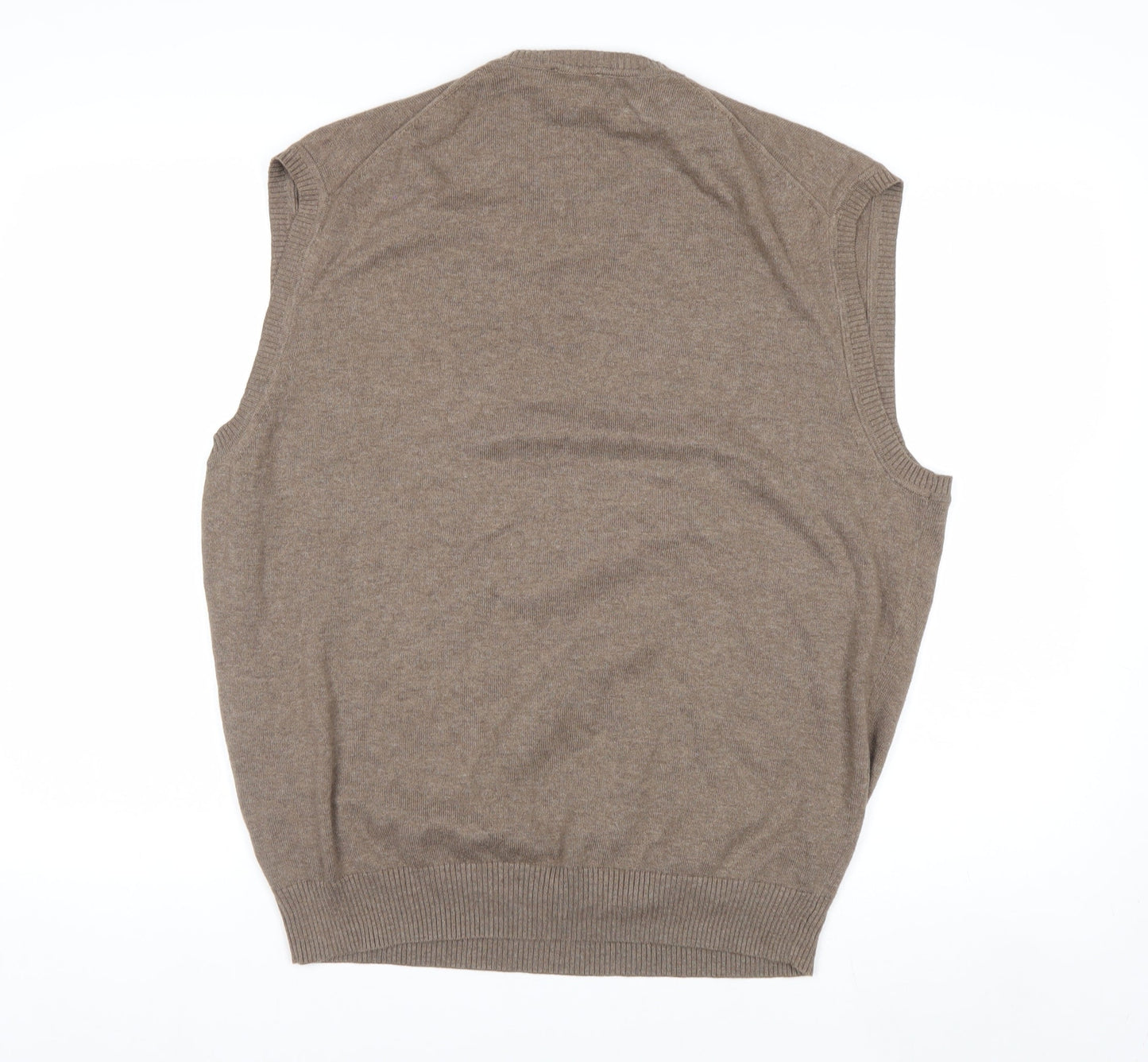 Jos. A. Bank Men's Beige Pima Cotton Sleeveless V-Neck Vest L