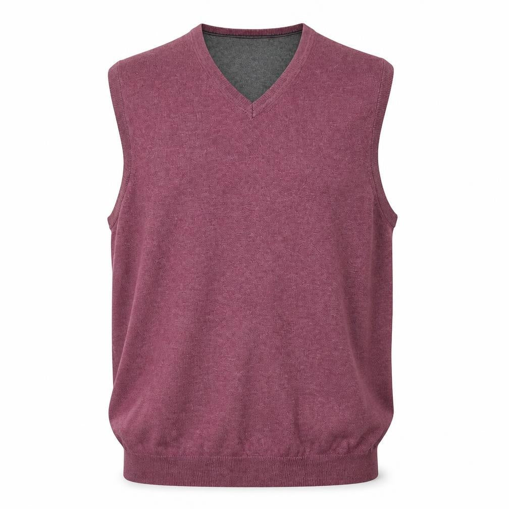 Black Brown 1826 Men's Purple Cotton V-Neck Sleeveless Vest M