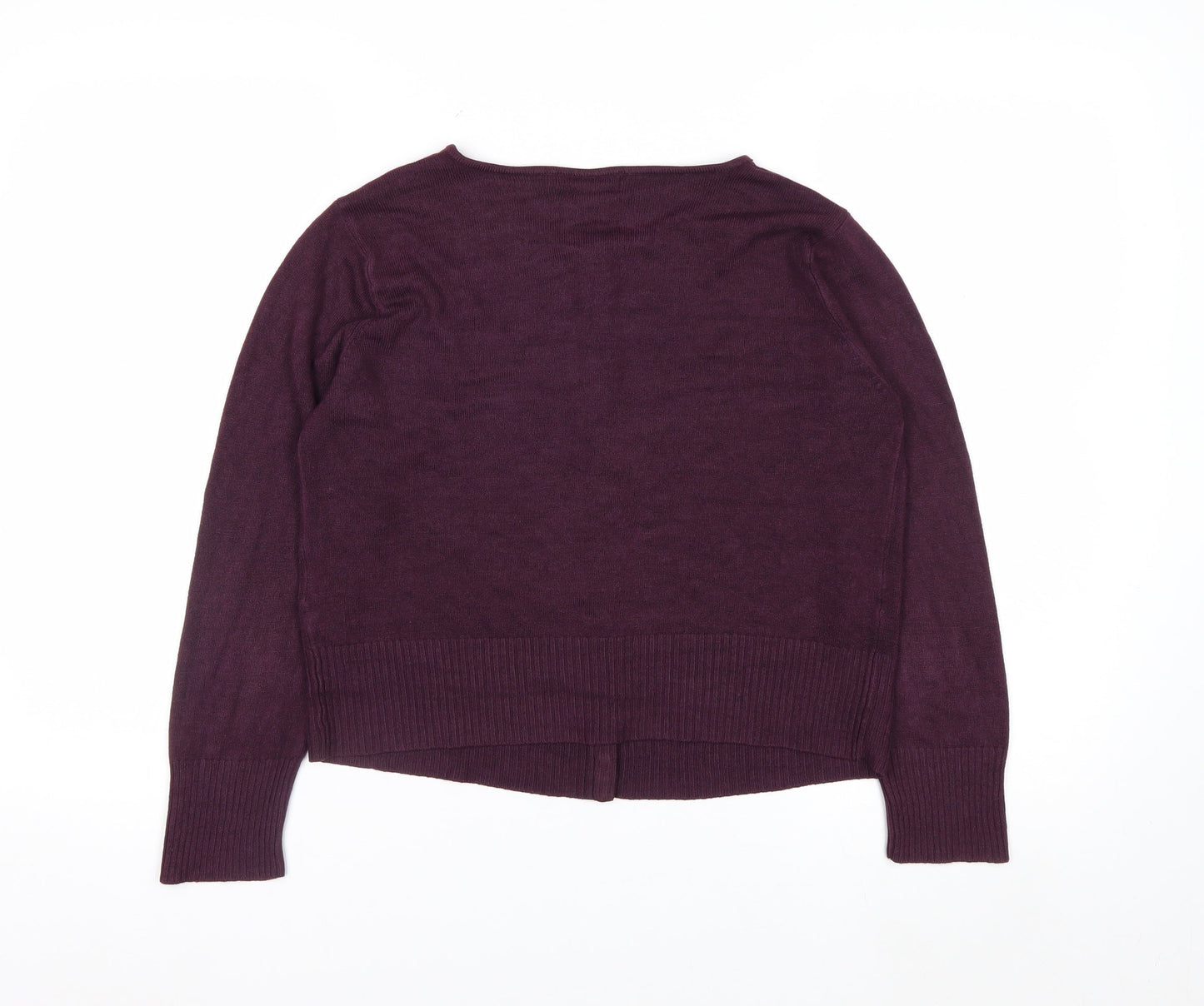 Beyond Retro Women's Purple XS Cardigan Crew Neck Long Sleeve Knit Jumper