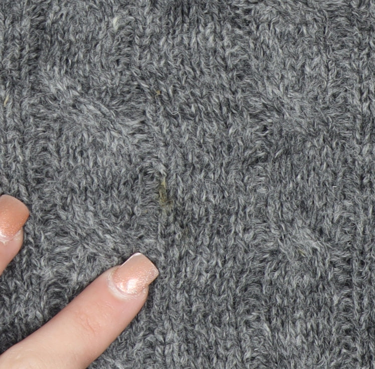 Line of Trade Men’s Grey Wool Cable-Knit Jumper L