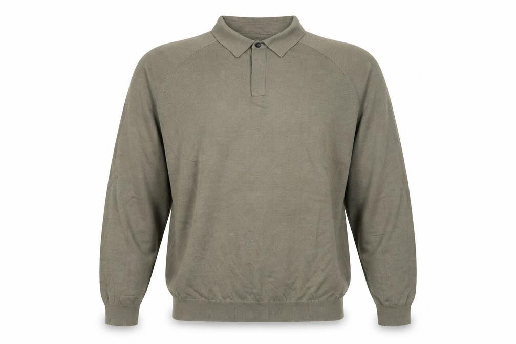 Croft & Barrow Men's Green Silk Blend Collared Pullover Jumper Size L