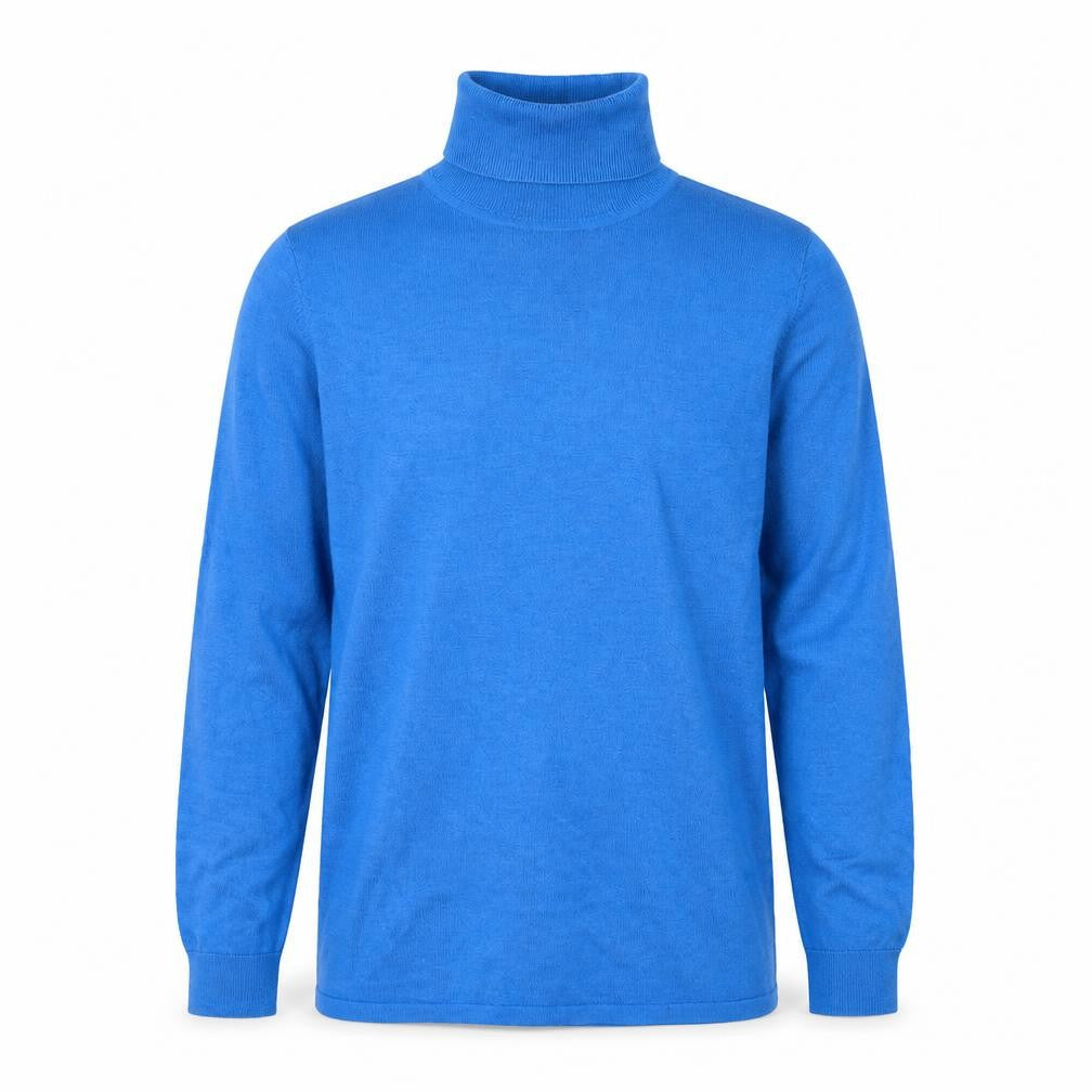 Lord & Taylor Men's Blue Merino Wool Roll Neck Jumper Medium