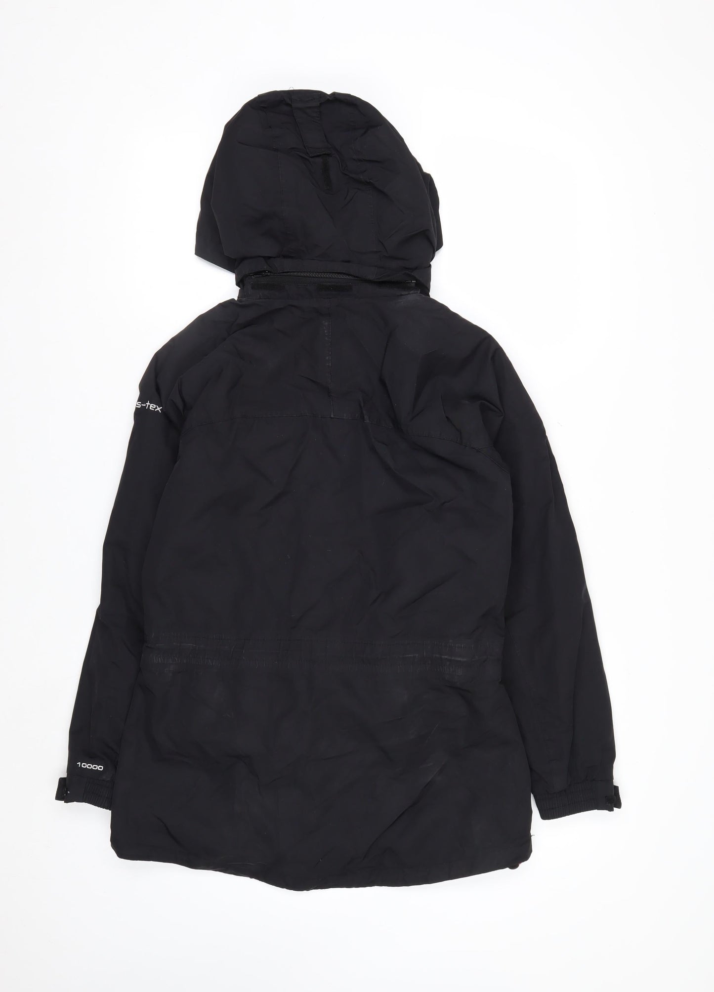 Trespass Womens Black Waterproof Hooded Rain Coat Jacket UK 10