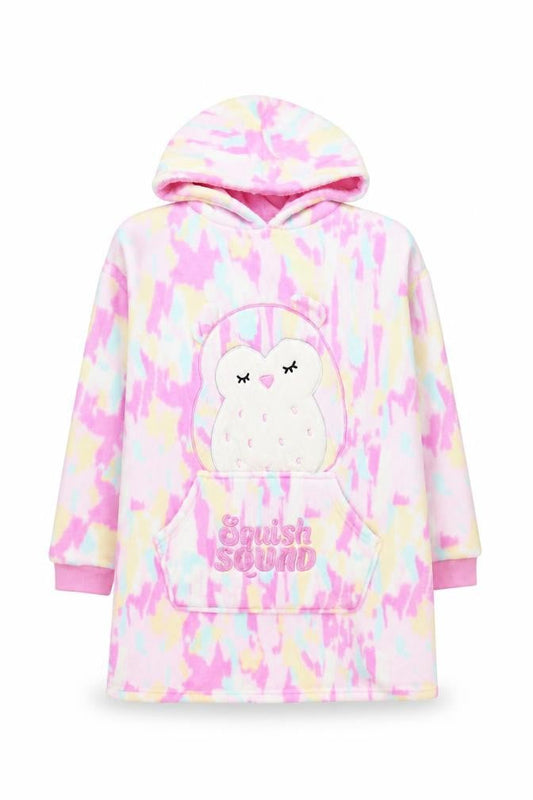 Squishmallows Girls Multicoloured Hooded Fleece Robe L Cosy Nightwear