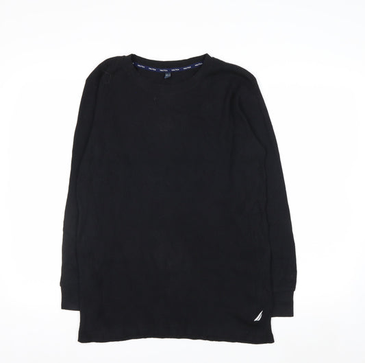 Nautica Men’s Black Long Sleeve Knit Casual Top XL