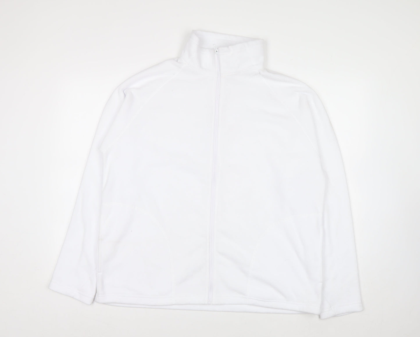 Result Core Women White Full Zip Fleece Sweatshirt L