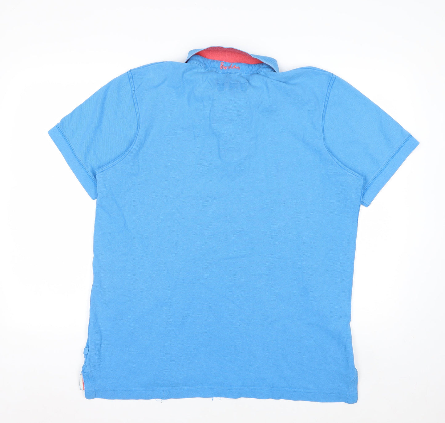 Boden Men’s Blue Cotton Short Sleeve Polo Shirt Size L