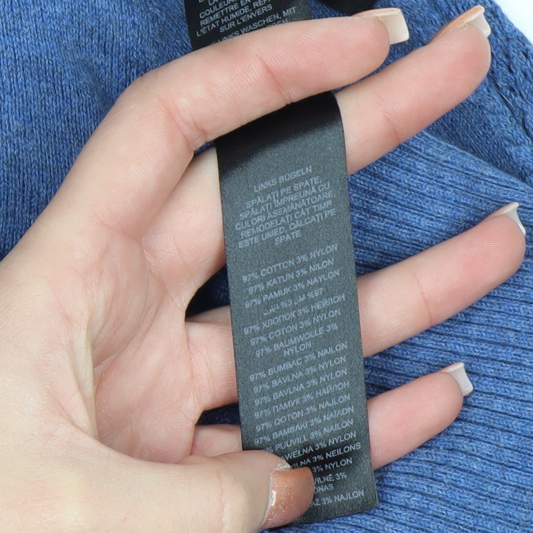 Rocha John Rocha Women Blue Cotton Knit Cardigan Size 12