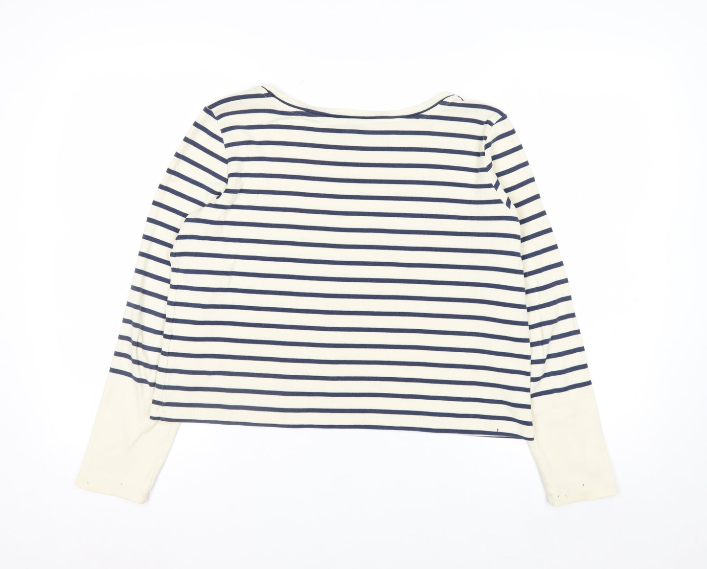 Whistles Women’s Multicoloured Striped Long Sleeve Boat Neck Top UK 12