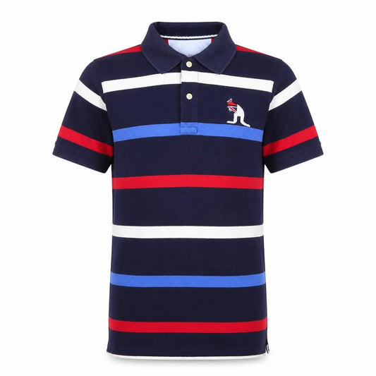 Juliano Furerino Men's Blue Striped Cotton Polo Shirt Size S