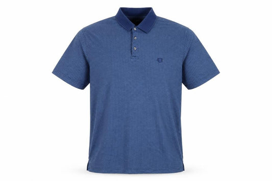 Maine New England Men's Blue Cotton Golf Polo Shirt L