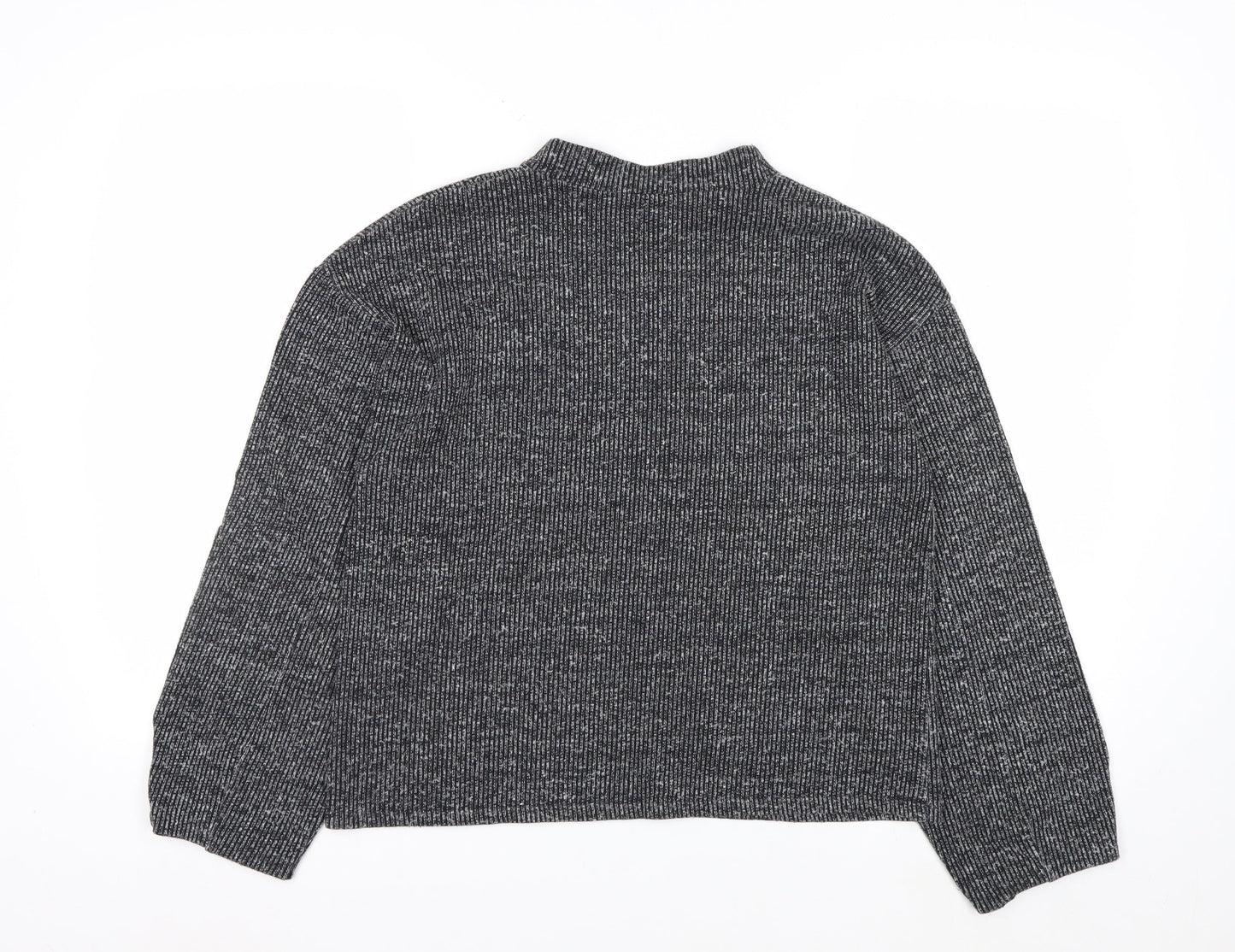 Zara Women’s Grey Snoopy Knit Pullover Jumper Size 12 Mock Neck