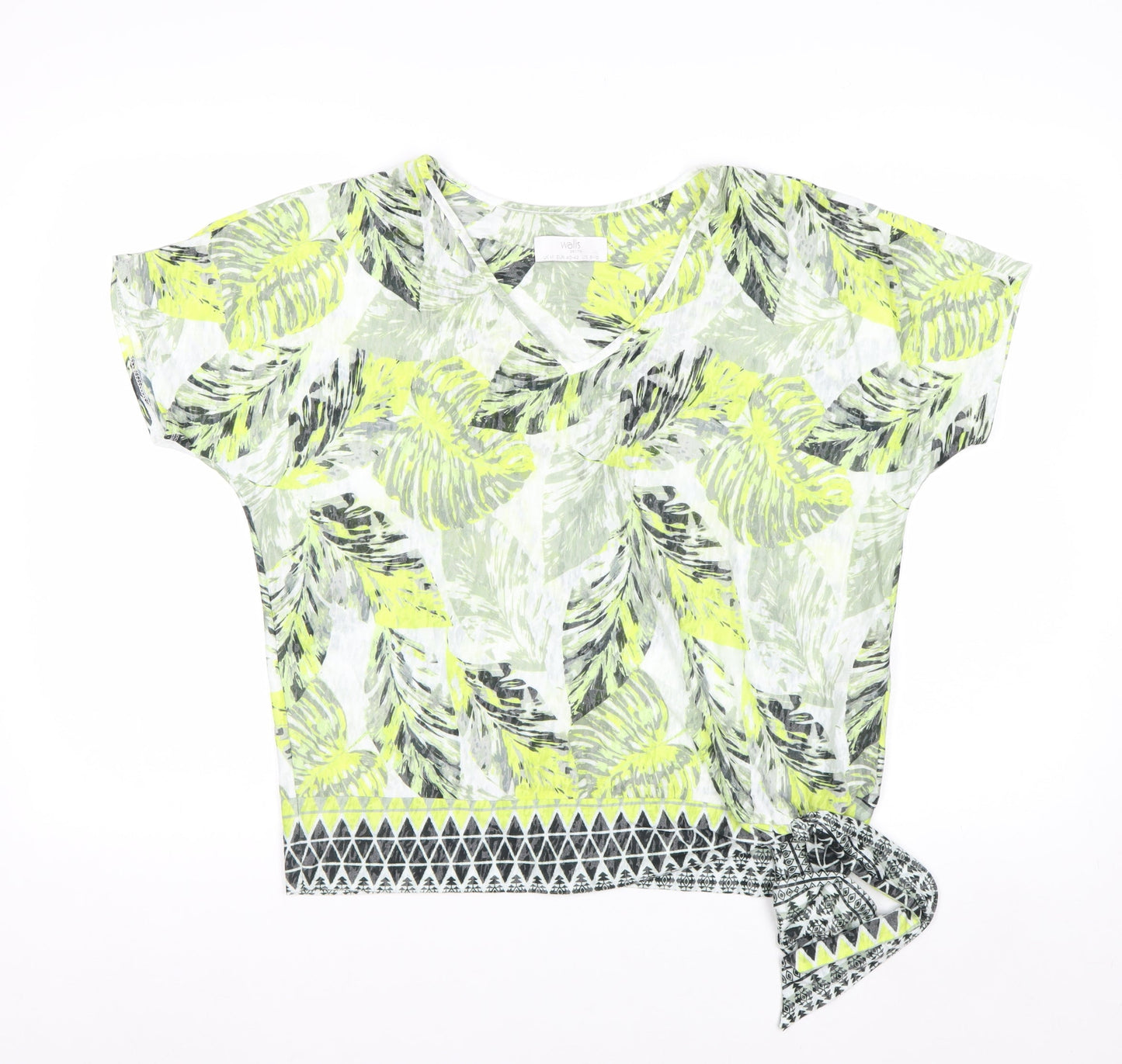 Wallis Women’s Multicoloured Petite V-Neck T-Shirt M Tropical