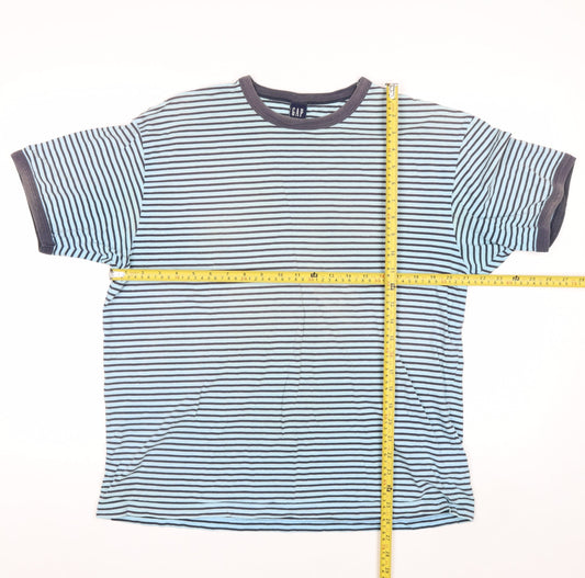 GAP Women’s Blue Striped Ringer T-Shirt XL 100% Cotton Casual