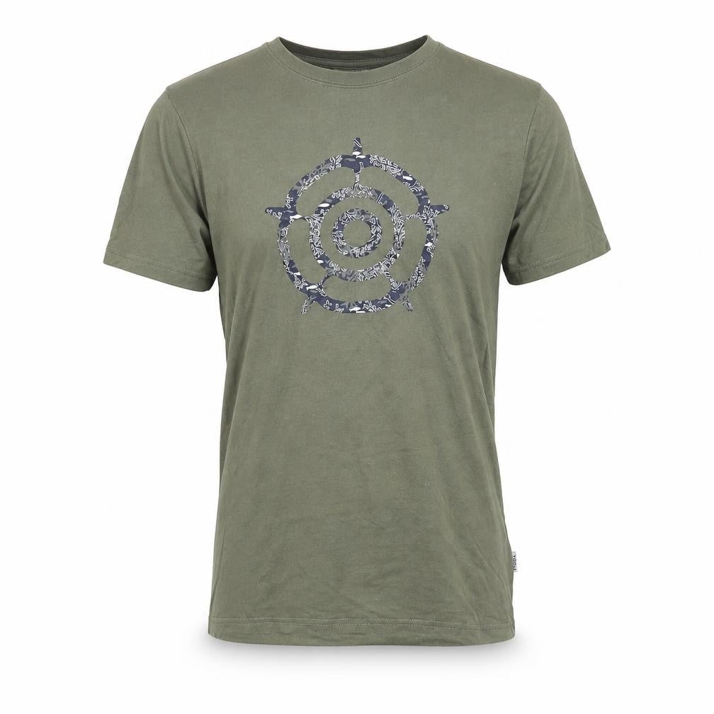 TOG24 Men's Green Cotton Graphic Print T-Shirt Size S