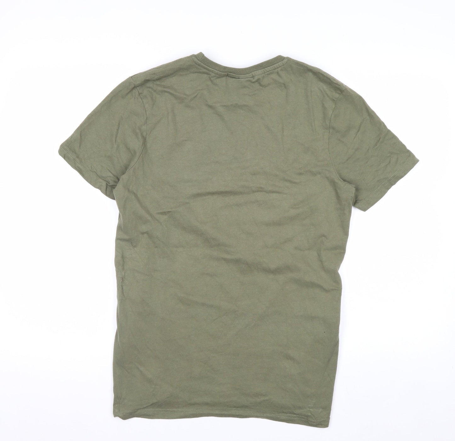 TOG24 Men's Green Cotton Graphic Print T-Shirt Size S