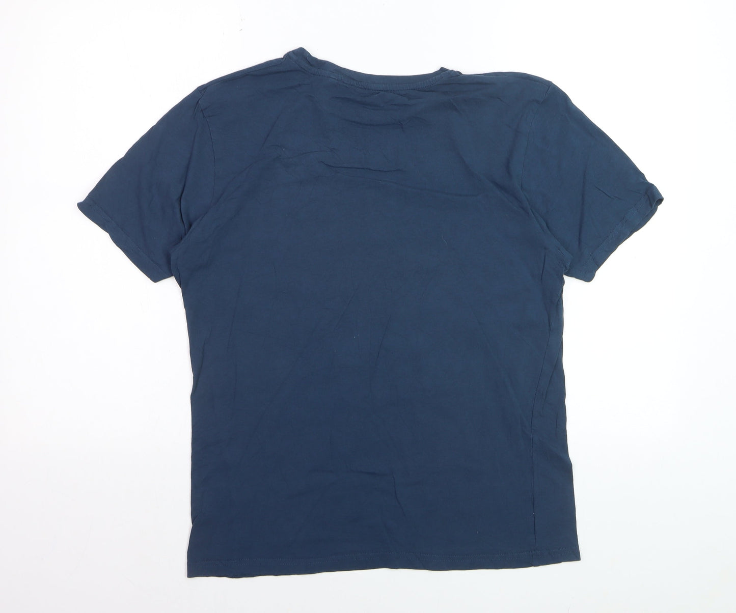 Farah Men's Blue Cotton Crew Neck T-Shirt Medium
