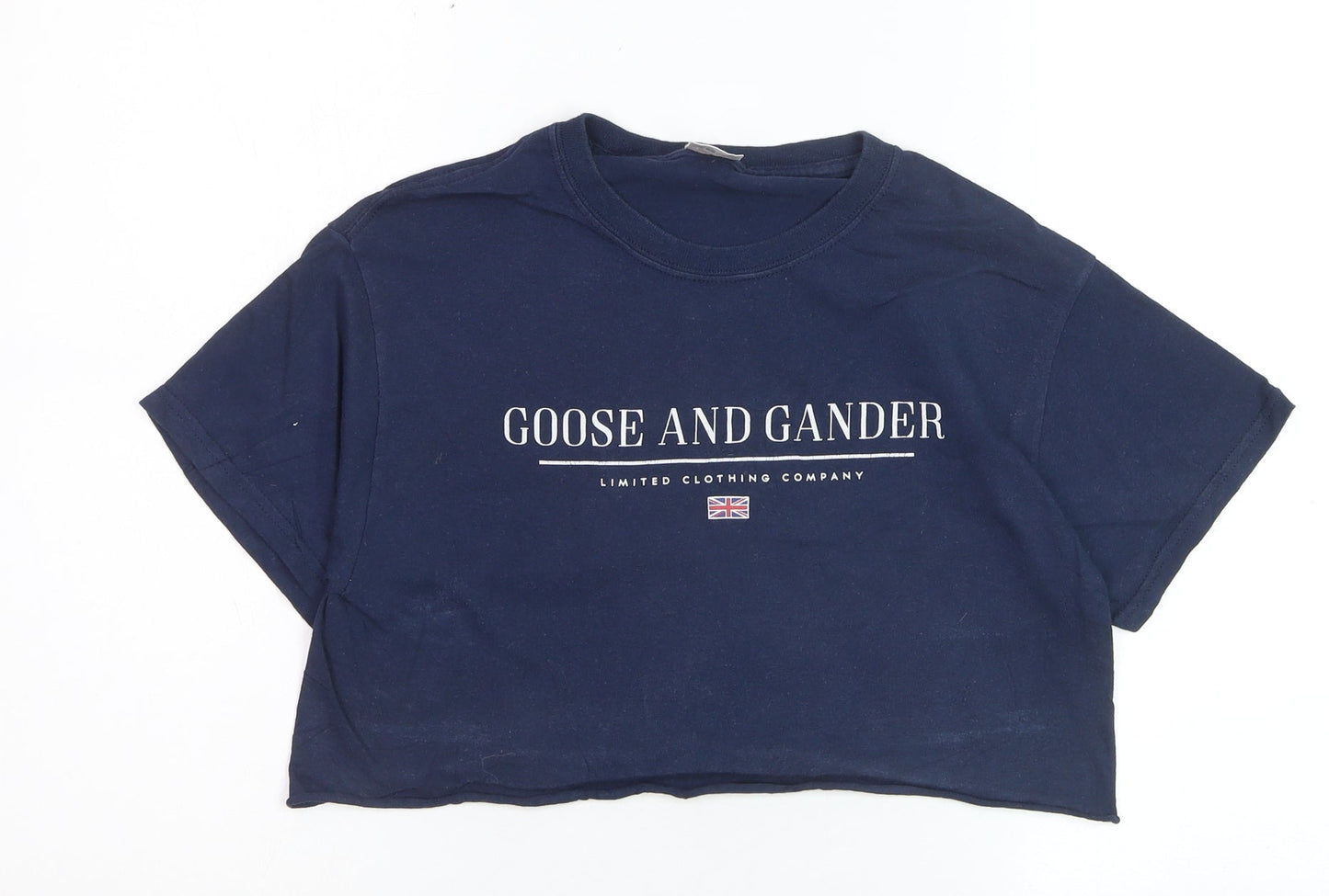 Goose and Gander Women's Blue Cropped Cotton T-Shirt Size S