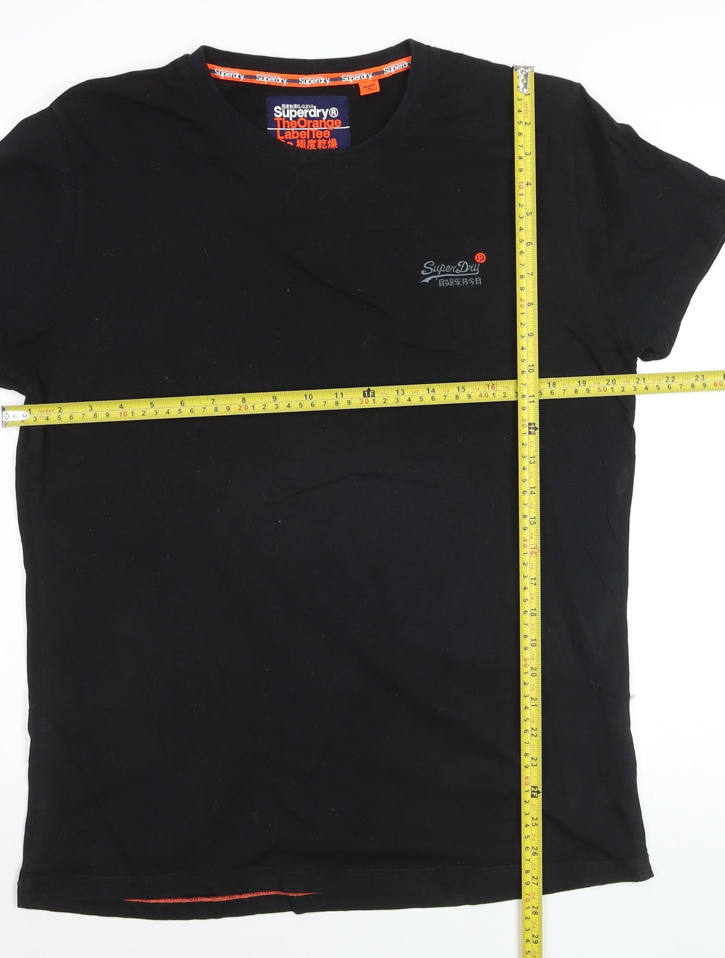Superdry Men's Black Orange Label Classic Cotton Crew Neck T-Shirt XL