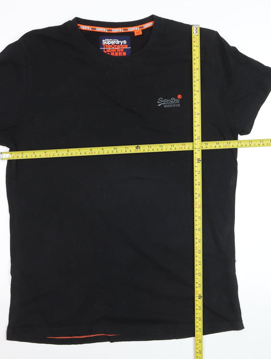 Superdry Men's Black Orange Label Classic Cotton Crew Neck T-Shirt XL