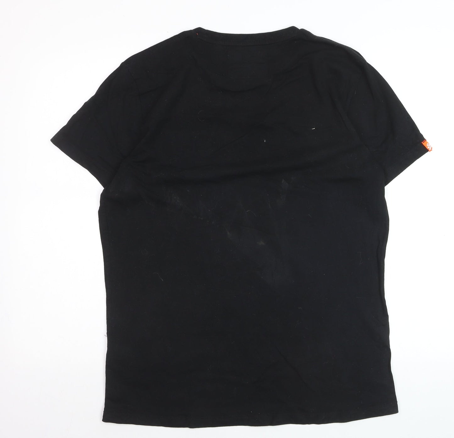 Superdry Men's Black Orange Label Classic Cotton Crew Neck T-Shirt XL