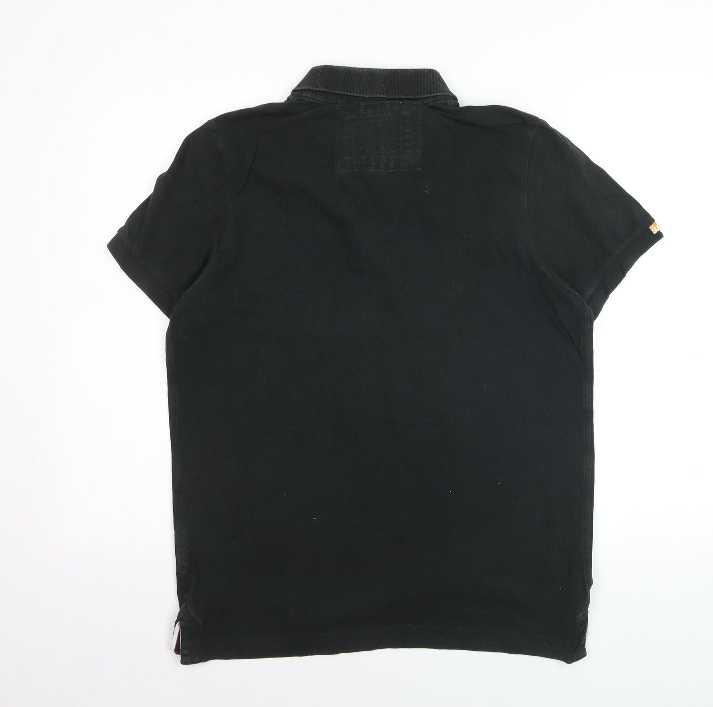 Superdry Mens Black Cotton Polo Shirt M Short Sleeve Casual