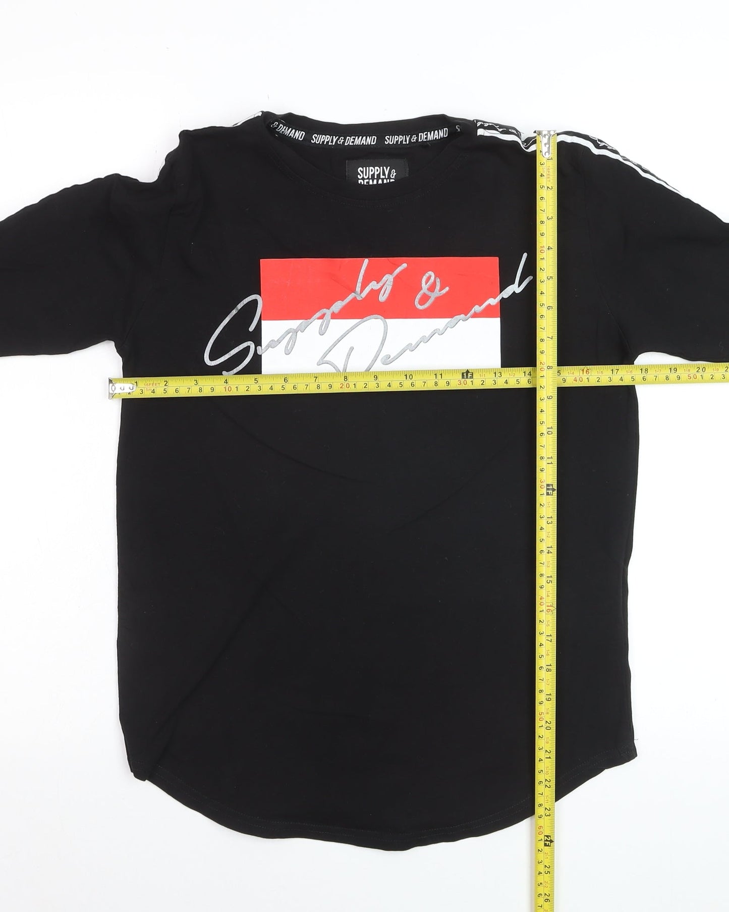 Supply & Demand Boys Black Long Sleeve Graphic Logo T-Shirt 12-13 Years