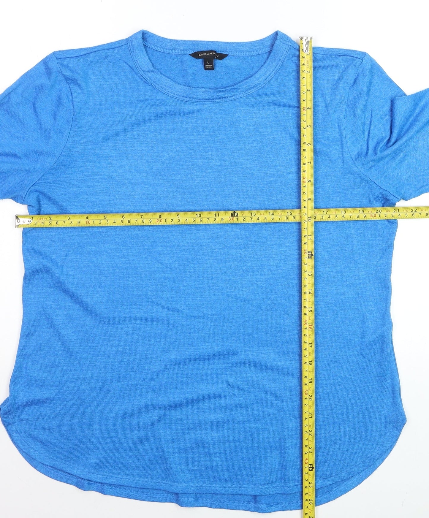 Banana Republic Women's Blue Long Sleeve Jersey T-Shirt Size L
